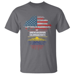 Colombian American T Shirt American Grown with Colombian Roots TS02 Charcoal Print Your Wear