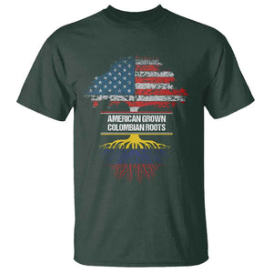 Colombian American T Shirt American Grown with Colombian Roots TS02 Dark Forest Green Print Your Wear