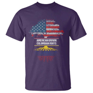 Colombian American T Shirt American Grown with Colombian Roots TS02 Purple Print Your Wear