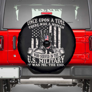 Female Veteran Spare Tire Cover There Was A Woman Who Served In The Military Combat Boots Dog Tags TS02 Black Print Your Wear