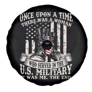 Female Veteran Spare Tire Cover There Was A Woman Who Served In The Military Combat Boots Dog Tags TS02 Print Your Wear