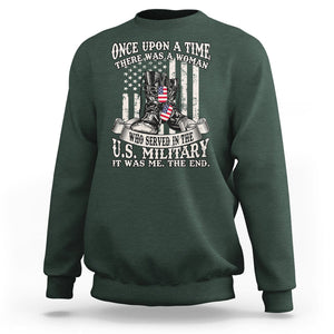 Female Veteran Sweatshirt There Was A Woman Who Served In The Military Combat Boots Dog Tags TS02 Printyourwear