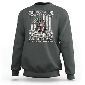 Female Veteran Sweatshirt There Was A Woman Who Served In The Military Combat Boots Dog Tags TS02 Printyourwear