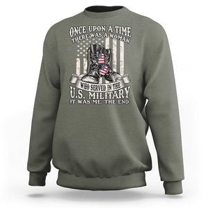 Female Veteran Sweatshirt There Was A Woman Who Served In The Military Combat Boots Dog Tags TS02 Printyourwear