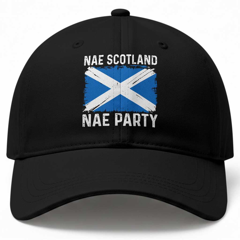 Nae Scotland Nae Party Saltire Flag Baseball Cap Vintage Scottish Accent Soccer Fans Football Tournament TS02 Print Your Wear