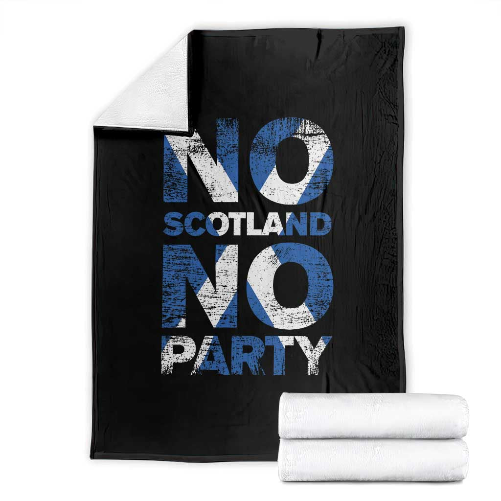 No Scotland No Party Saltire Flag Throw Blanket Football Fans Soccer Tournament Sports Lover TS02 Black Print Your Wear