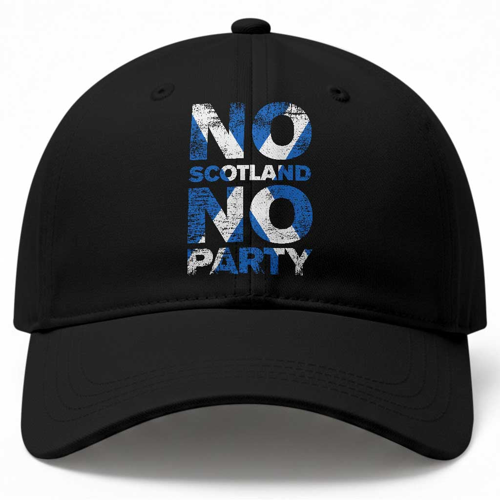 No Scotland No Party Saltire Flag Baseball Cap Football Fans Soccer Tournament Sports Lover TS02 Print Your Wear