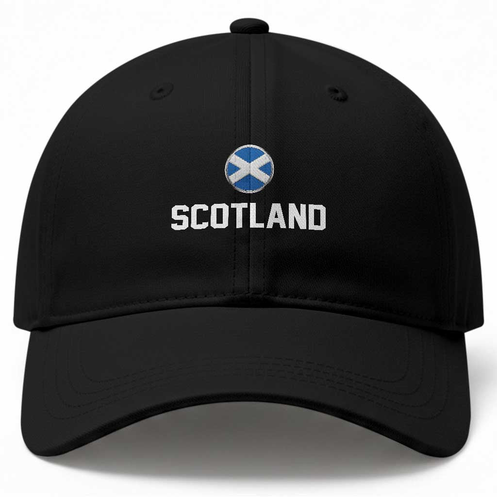 Scotland Round Saltire Flag Emblem Baseball Cap Classic Varsity Typography Sports Fans TS02 Print Your Wear
