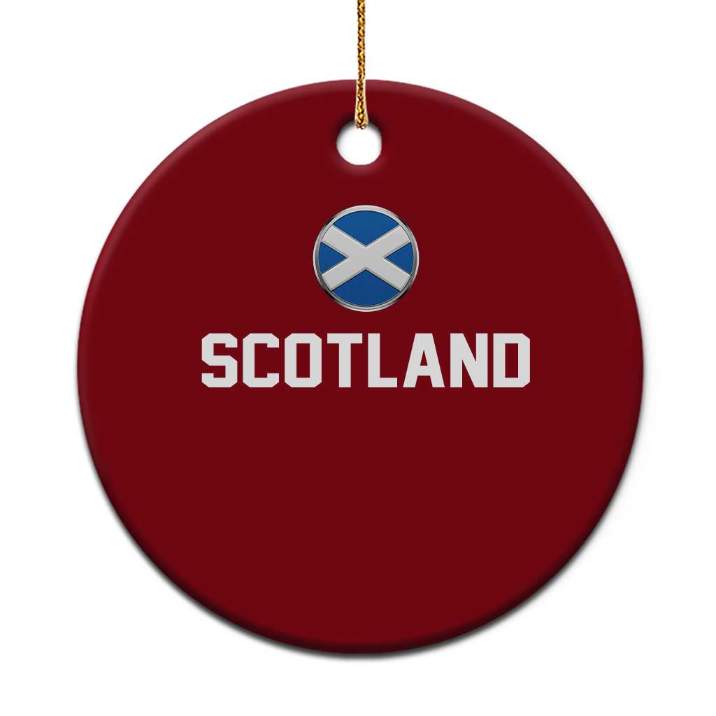 Scotland Round Saltire Flag Emblem Ceramic Ornament Classic Varsity Typography Sports Fans TS02 1pc Red Print Your Wear