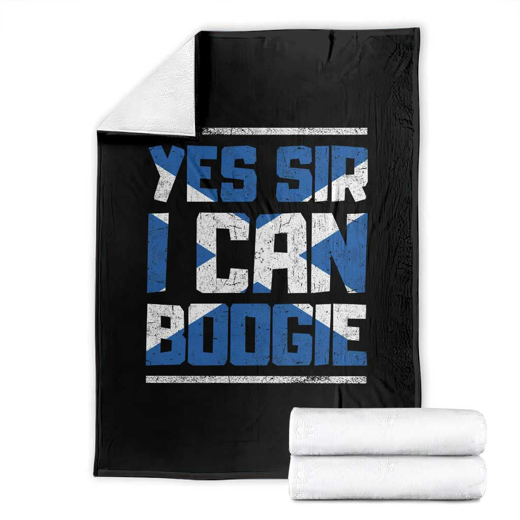 Funny Scottish Anthem Fan Saltire Flag Throw Blanket Yes Sir I Can Boogie Sports Style Scotland Football Supporters TS02 Black Print Your Wear