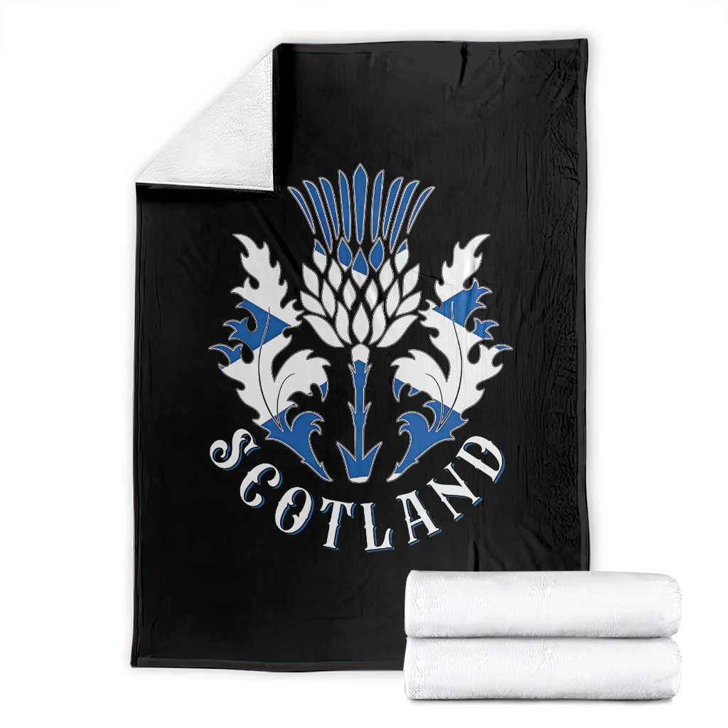 Scotland Thistle Floral Emblem Throw Blanket Stylized Gothic Heraldry Scottish Heritage Pride TS02 Black Print Your Wear