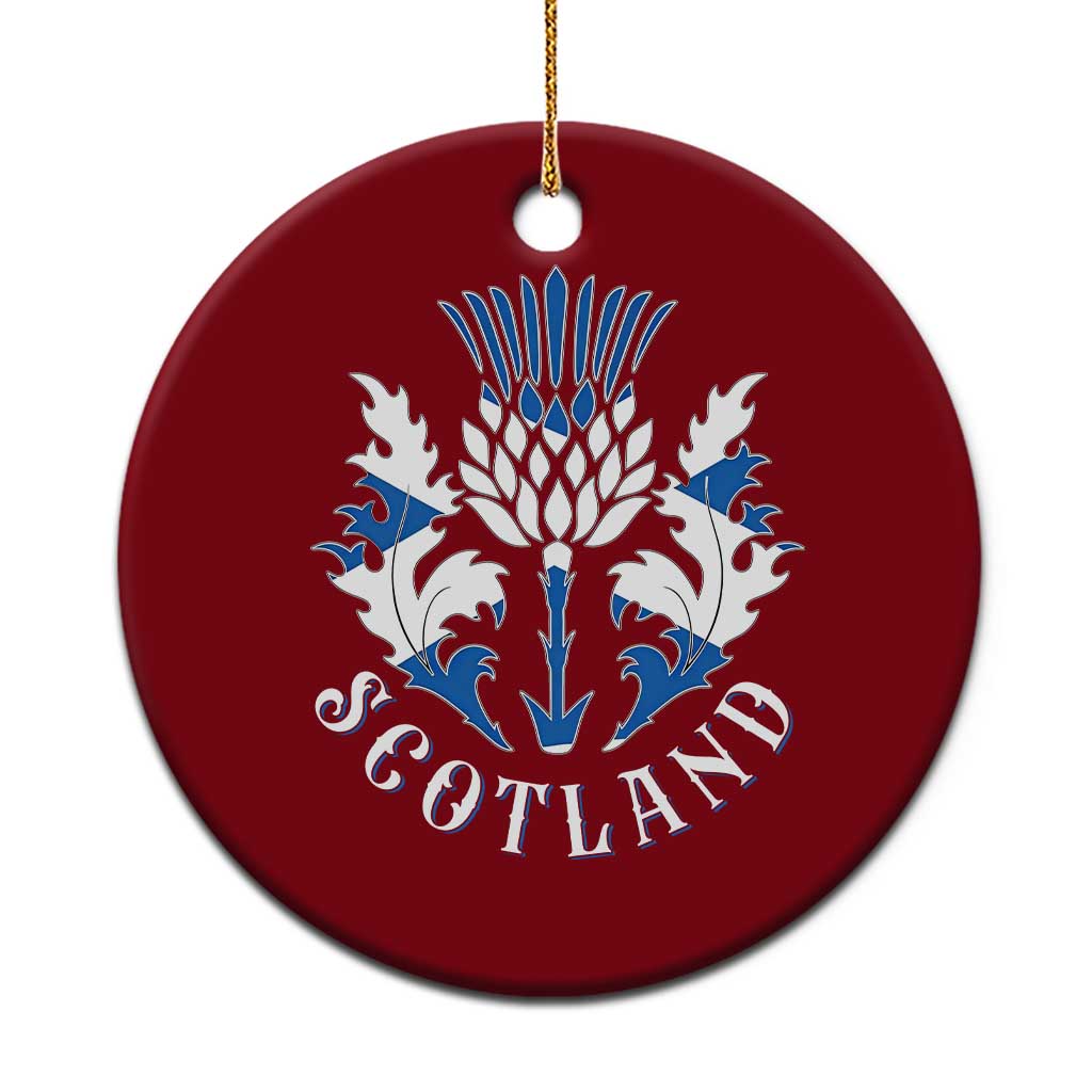 Scotland Thistle Floral Emblem Ceramic Ornament Stylized Gothic Heraldry Scottish Heritage Pride TS02 1pc Red Print Your Wear