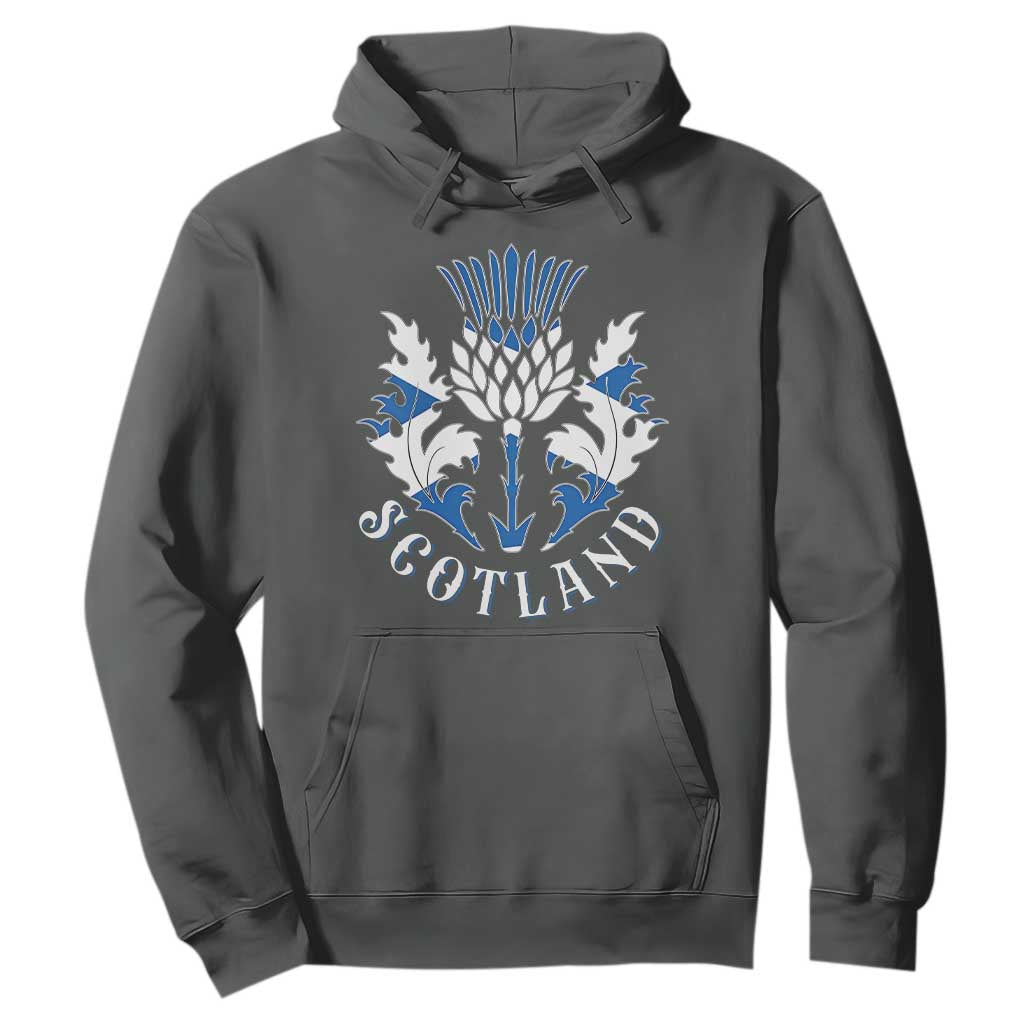 Scotland Thistle Floral Emblem Hoodie Stylized Gothic Heraldry Scottish Heritage Pride TS02 Dark Heather Print Your Wear