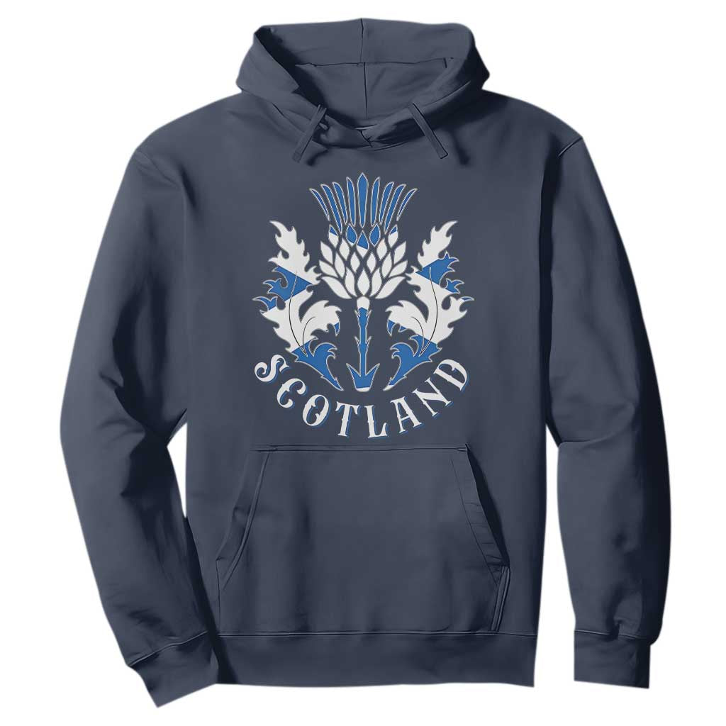 Scotland Thistle Floral Emblem Hoodie Stylized Gothic Heraldry Scottish Heritage Pride TS02 Navy Print Your Wear