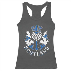 Scotland Thistle Floral Emblem Racerback Tank Top Stylized Gothic Heraldry Scottish Heritage Pride TS02 Dark Heather Print Your Wear