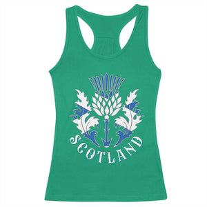 Scotland Thistle Floral Emblem Racerback Tank Top Stylized Gothic Heraldry Scottish Heritage Pride TS02 Irish Green Print Your Wear
