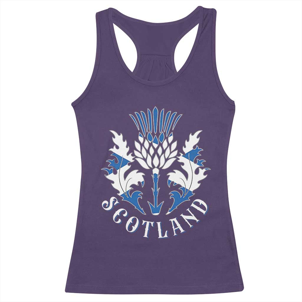Scotland Thistle Floral Emblem Racerback Tank Top Stylized Gothic Heraldry Scottish Heritage Pride TS02 Purple Print Your Wear