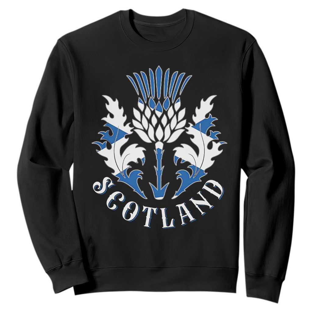 Scotland Thistle Floral Emblem Sweatshirt Stylized Gothic Heraldry Scottish Heritage Pride TS02 Black Print Your Wear