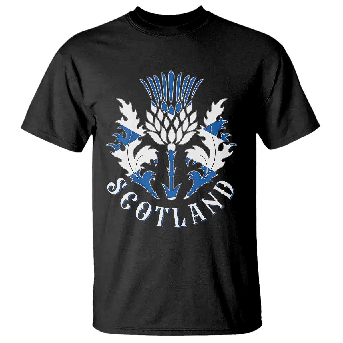 Scotland Thistle Floral Emblem T Shirt Stylized Gothic Heraldry Scottish Heritage Pride TS02 Black Print Your Wear