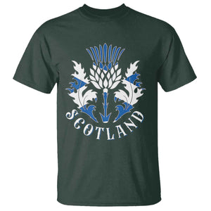 Scotland Thistle Floral Emblem T Shirt Stylized Gothic Heraldry Scottish Heritage Pride TS02 Dark Forest Green Print Your Wear