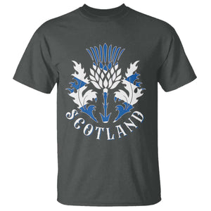 Scotland Thistle Floral Emblem T Shirt Stylized Gothic Heraldry Scottish Heritage Pride TS02 Dark Heather Print Your Wear