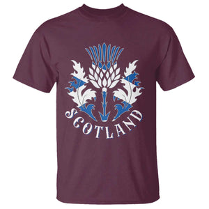 Scotland Thistle Floral Emblem T Shirt Stylized Gothic Heraldry Scottish Heritage Pride TS02 Maroon Print Your Wear