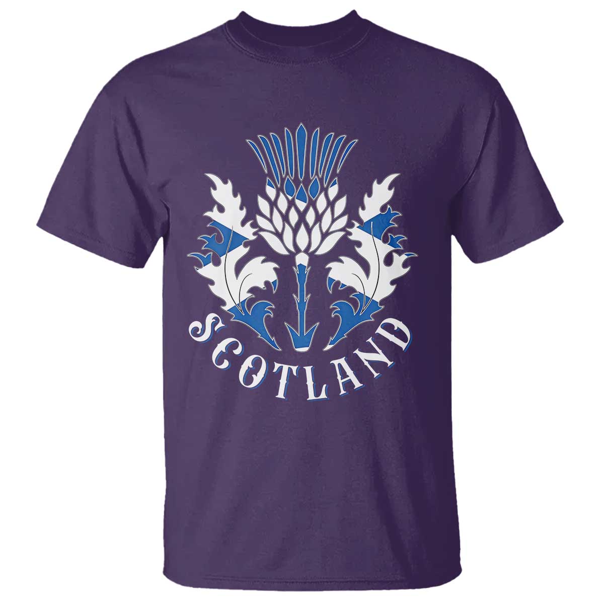 Scotland Thistle Floral Emblem T Shirt Stylized Gothic Heraldry Scottish Heritage Pride TS02 Purple Print Your Wear