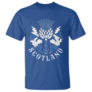 Scotland Thistle Floral Emblem T Shirt Stylized Gothic Heraldry Scottish Heritage Pride TS02 Royal Blue Print Your Wear