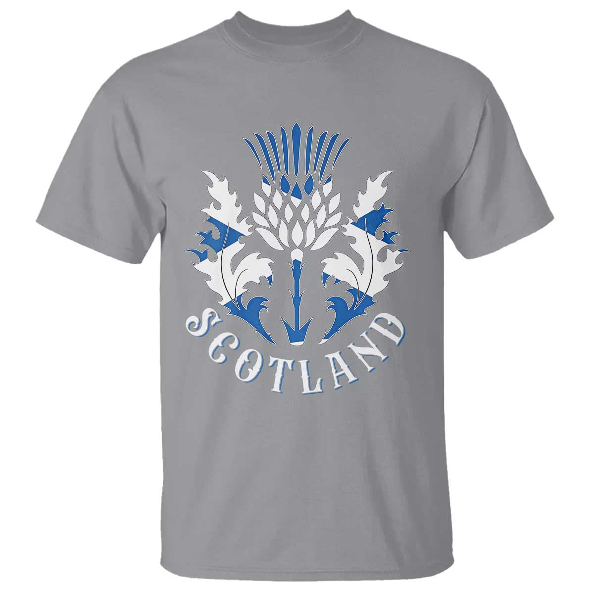 Scotland Thistle Floral Emblem T Shirt Stylized Gothic Heraldry Scottish Heritage Pride TS02 Sport Gray Print Your Wear