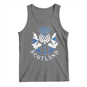 Scotland Thistle Floral Emblem Tank Top Stylized Gothic Heraldry Scottish Heritage Pride TS02 Black Heather Print Your Wear