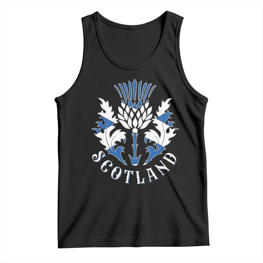 Scotland Thistle Floral Emblem Tank Top Stylized Gothic Heraldry Scottish Heritage Pride TS02 Black Print Your Wear