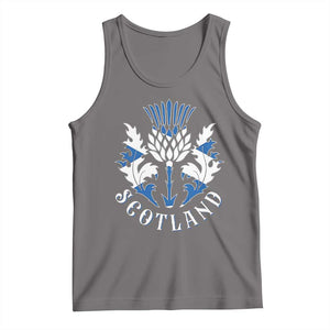 Scotland Thistle Floral Emblem Tank Top Stylized Gothic Heraldry Scottish Heritage Pride TS02 Deep Heather Print Your Wear