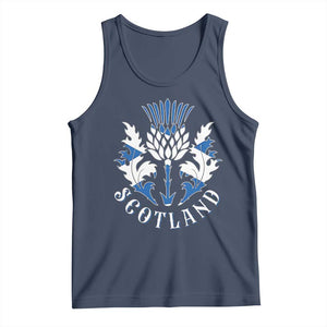 Scotland Thistle Floral Emblem Tank Top Stylized Gothic Heraldry Scottish Heritage Pride TS02 Navy Print Your Wear