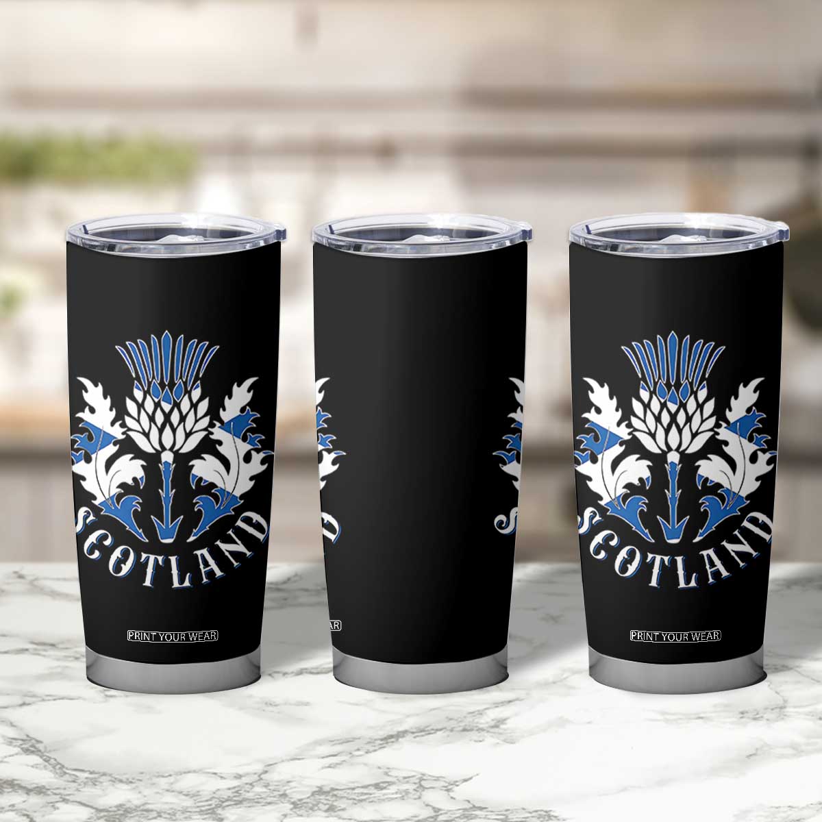 Scotland Thistle Floral Emblem Tumbler Cup Stylized Gothic Heraldry Scottish Heritage Pride TS02 Print Your Wear
