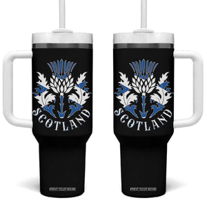 Scotland Thistle Floral Emblem Tumbler With Handle Stylized Gothic Heraldry Scottish Heritage Pride TS02 One Size: 40 oz Black Print Your Wear