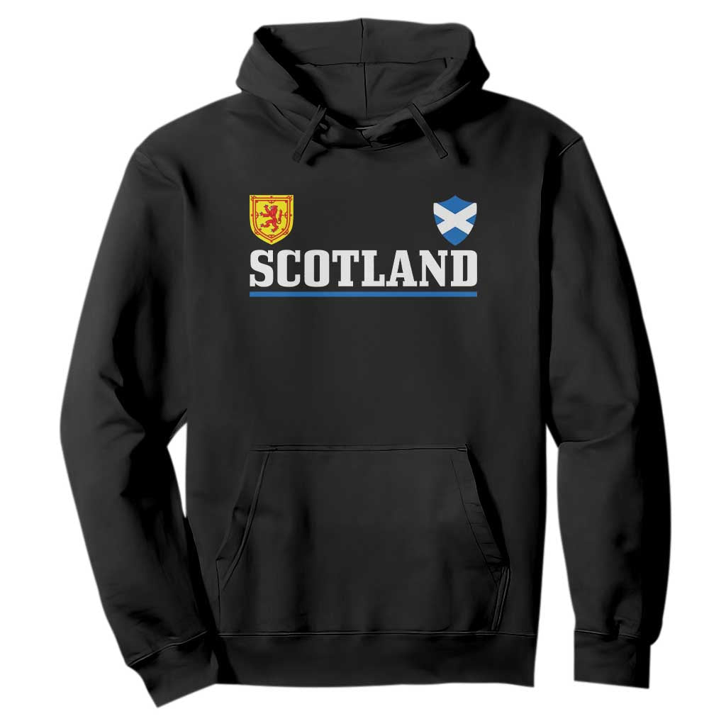 Scotland Dual Crest Lion Rampant Shield Saltire Flag Hoodie Football Fans Match Day TS02 Black Print Your Wear