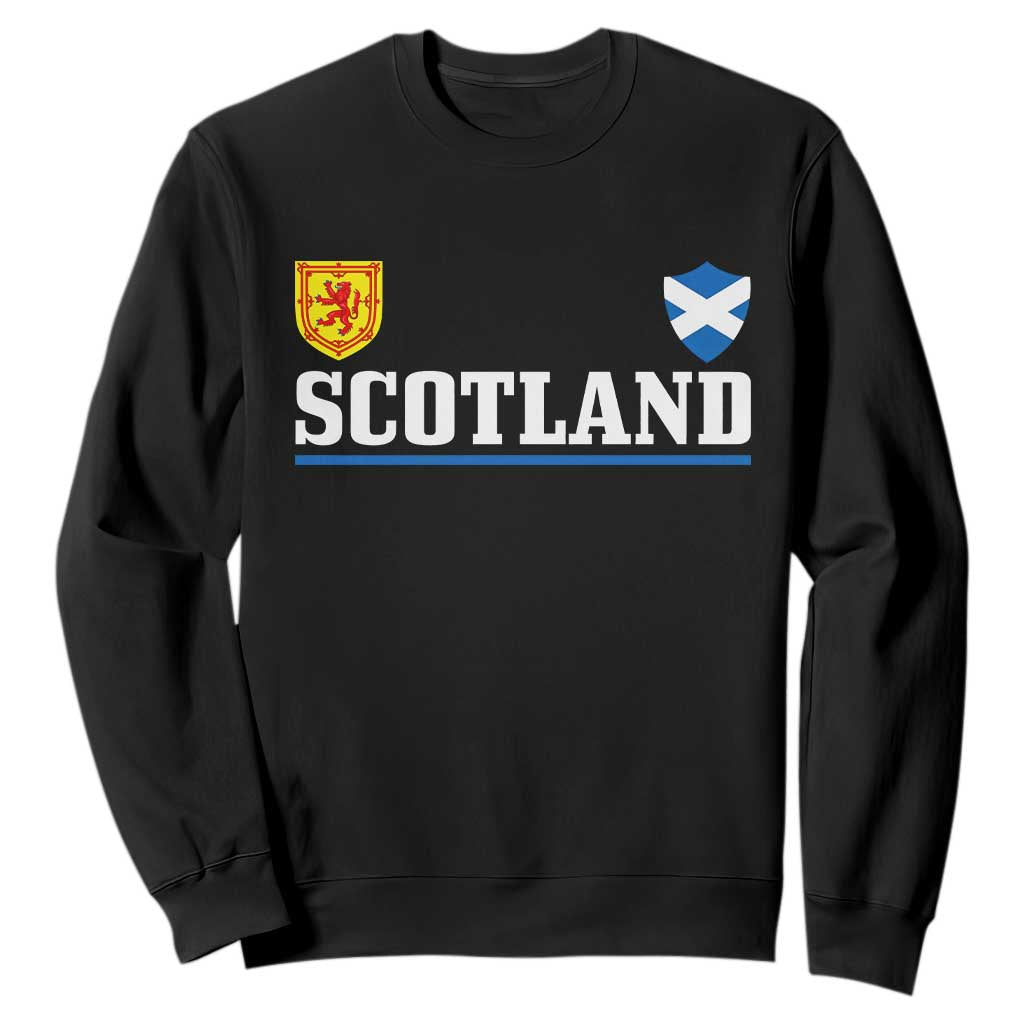 Scotland Dual Crest Lion Rampant Shield Saltire Flag Sweatshirt Football Fans Match Day TS02 Black Print Your Wear