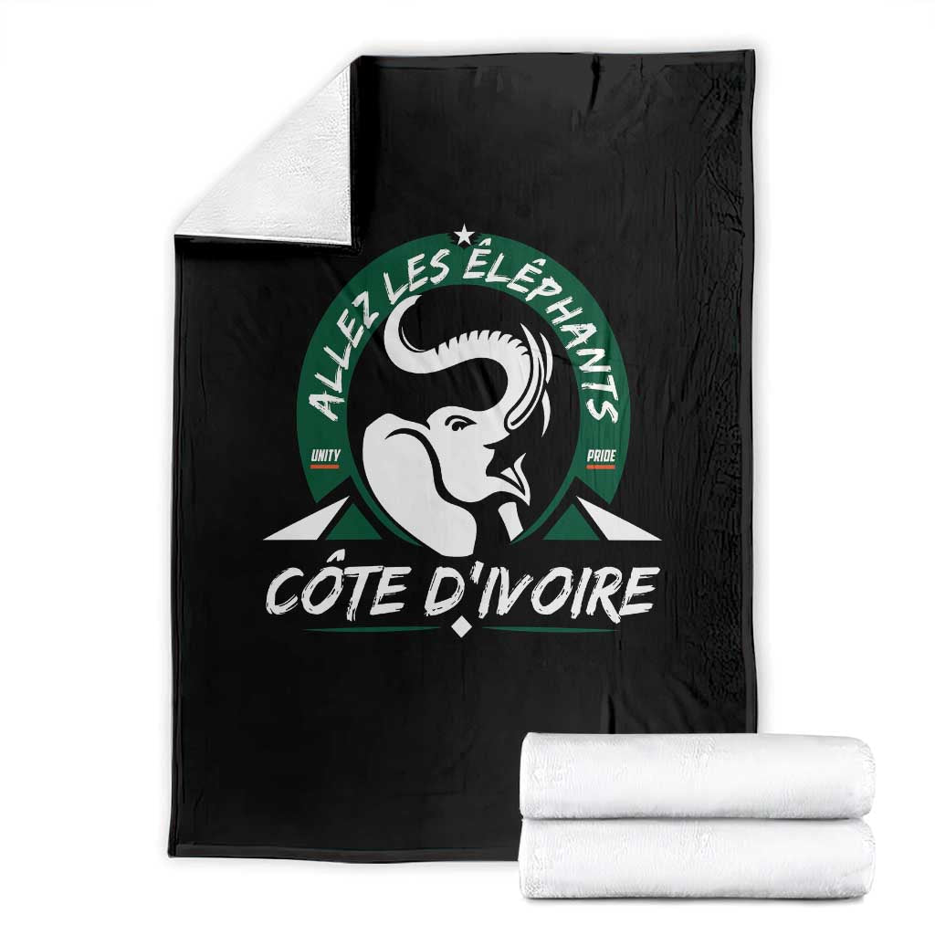 Allez Les Elephants Cote d'Ivoire Soccer Fan Throw Blanket Ivory Coast Pride Football Lovers TS02 Black Print Your Wear