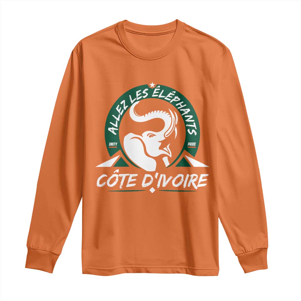 Allez Les Elephants Cote d'Ivoire Soccer Fan Long Sleeve Shirt Ivory Coast Pride Football Lovers TS02 Orange Print Your Wear