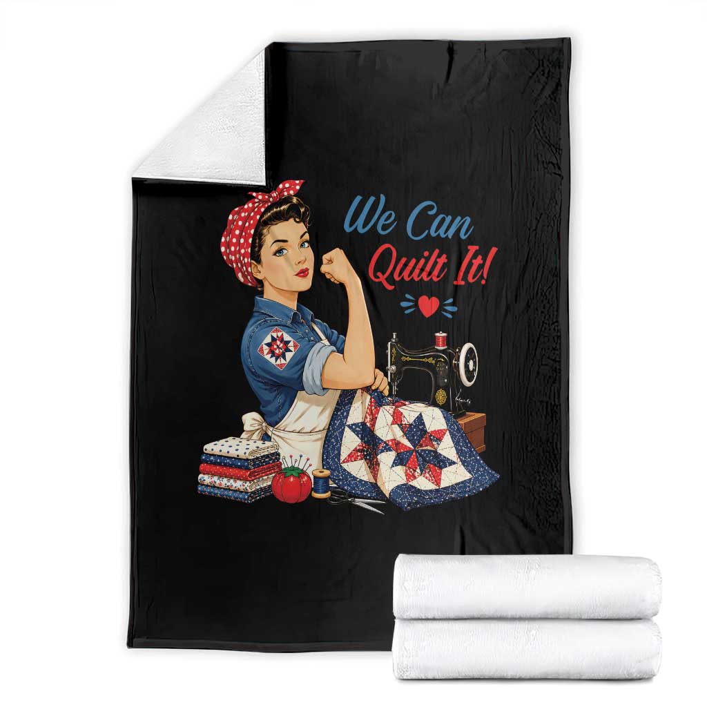Funny Rosie We Can Quilt It Throw Blanket Quilting Sewing Crafty Joke TS02 Black Print Your Wear