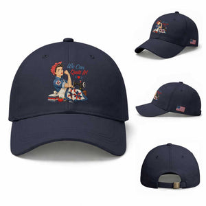 Funny Rosie We Can Quilt It Baseball Cap Quilting Sewing Crafty Joke TS02 Baseball Cap Universal Fit Navy Print Your Wear