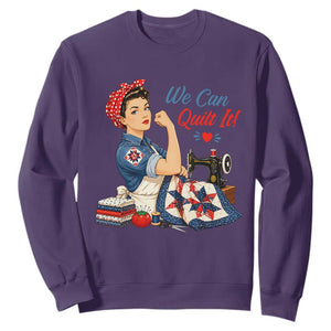 Funny Rosie We Can Quilt It Sweatshirt Quilting Sewing Crafty Joke TS02 Purple Print Your Wear