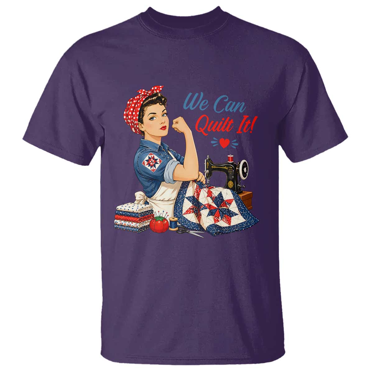 Funny Rosie We Can Quilt It T Shirt Quilting Sewing Crafty Joke TS02 Purple Print Your Wear