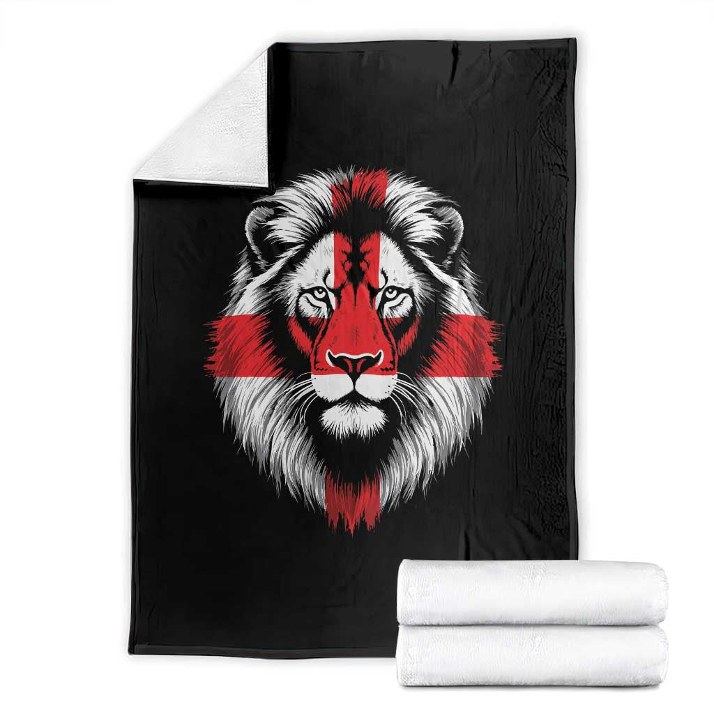 Majestic England Lion Face Graphic Throw Blanket Patriotic St. Georges Cross British Pride Heritage TS02 Black Print Your Wear
