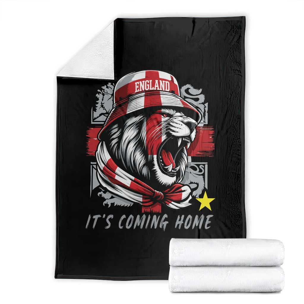 Roaring Lions England Football Pride Throw Blanket Retro Patriotic Soccer British Football Fans TS02 Black Print Your Wear