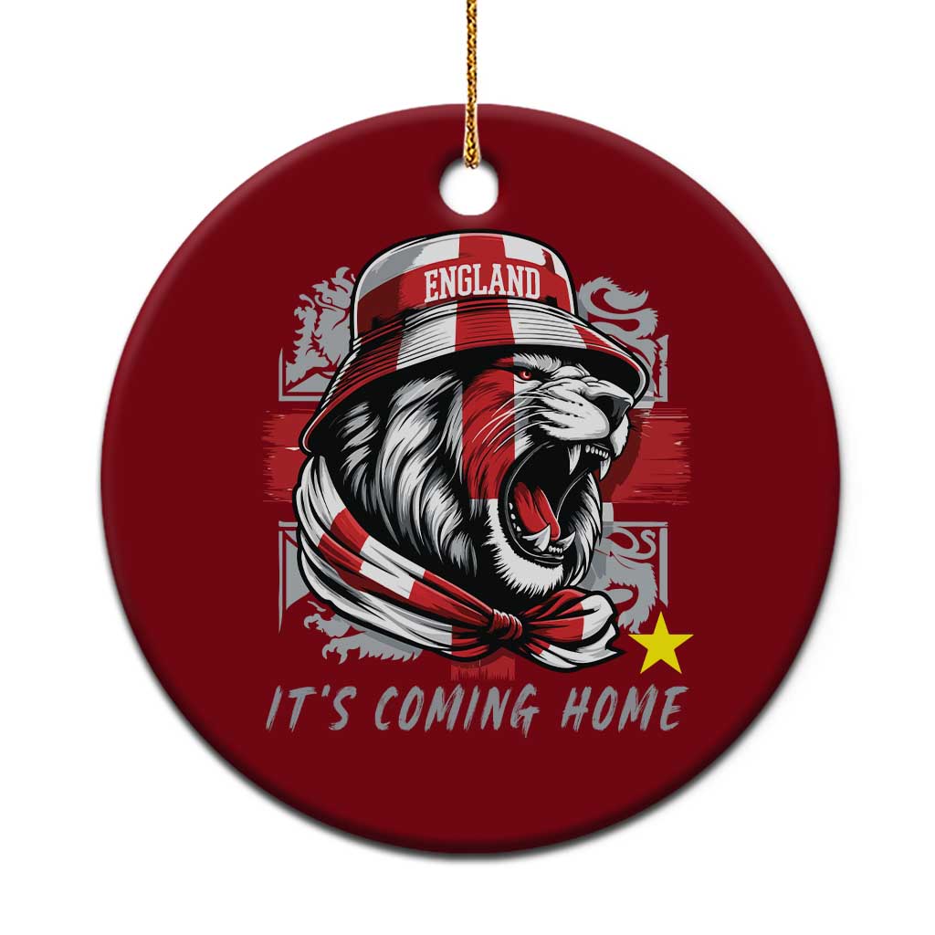 Roaring Lions England Football Pride Ceramic Ornament Retro Patriotic Soccer British Football Fans TS02 1pc Red Print Your Wear