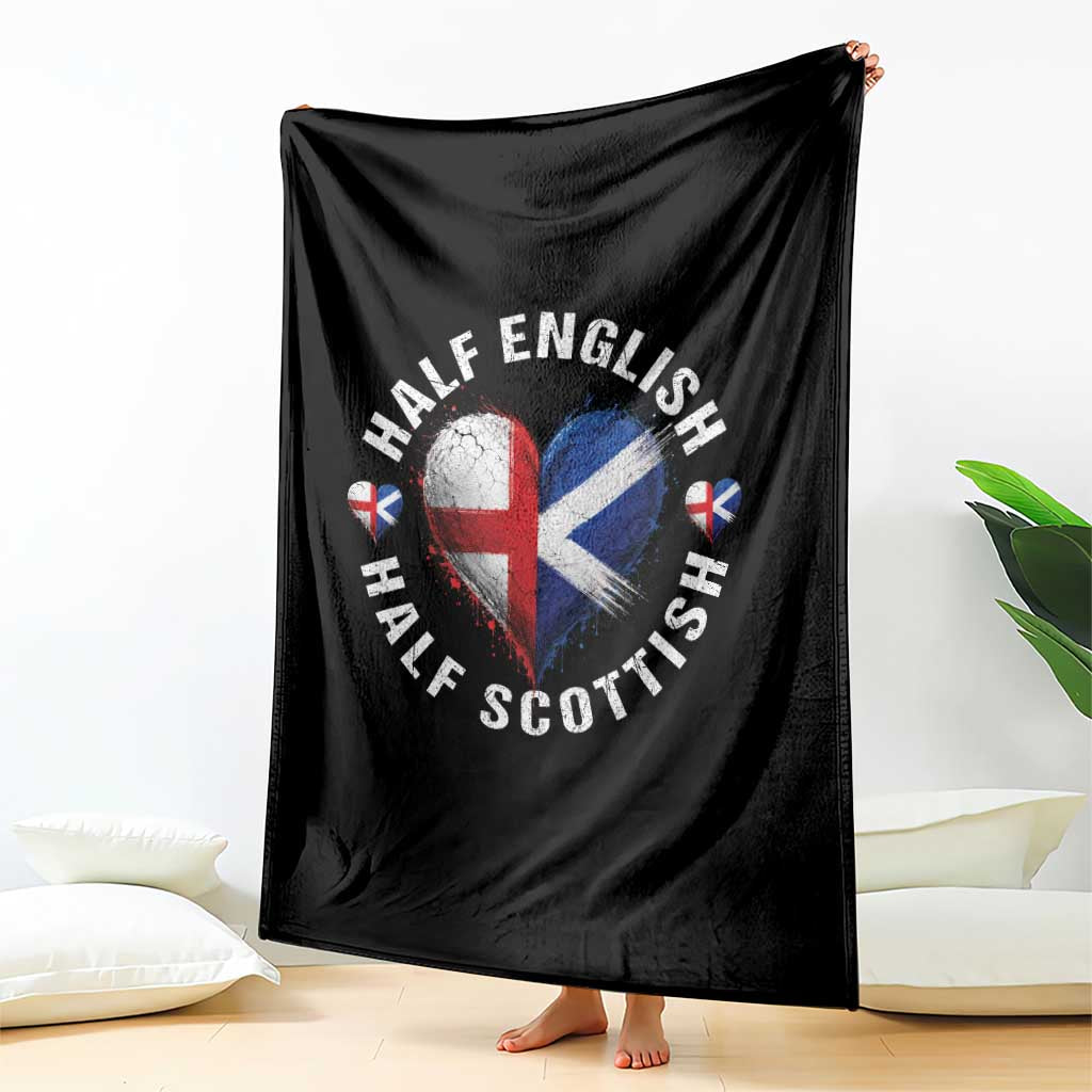 Half English Half Scottish Heritage Throw Blanket Heart St Georges Cross and Saltire Pride TS02 Print Your Wear