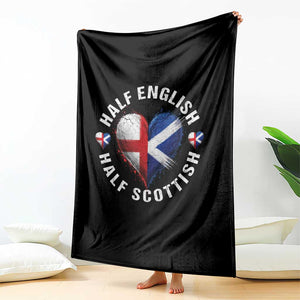 Half English Half Scottish Heritage Throw Blanket Heart St Georges Cross and Saltire Pride TS02 Print Your Wear