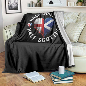 Half English Half Scottish Heritage Throw Blanket Heart St Georges Cross and Saltire Pride TS02 Print Your Wear