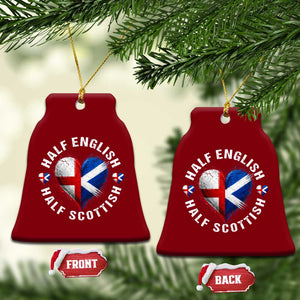 Half English Half Scottish Heritage Ceramic Ornament Heart St Georges Cross and Saltire Pride TS02 Print Your Wear